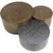 Neo 60 X 56 inch Antique Brass Coffee Table, Set Of 3